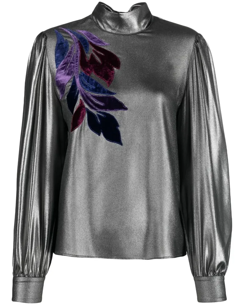 Alberta Ferretti Bluse mit metallischem Finish - Grau Grau