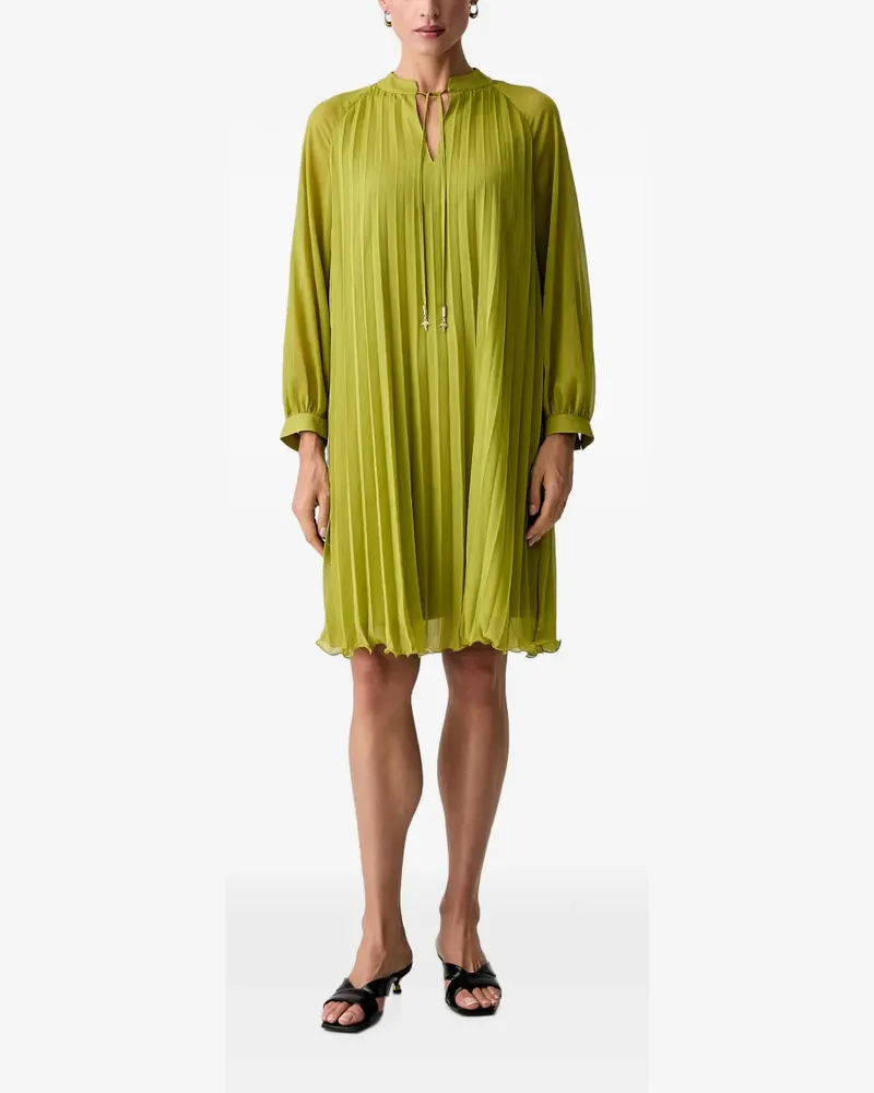 JOOP! pleated tie-fastening long-sleeved mini dress - Grün Grün