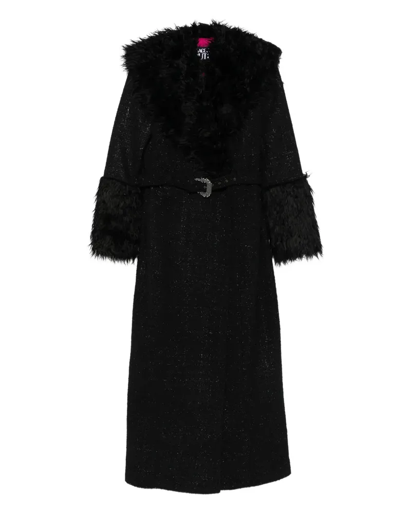 Versace Jeans Mantel mit Gürtel - Schwarz Schwarz