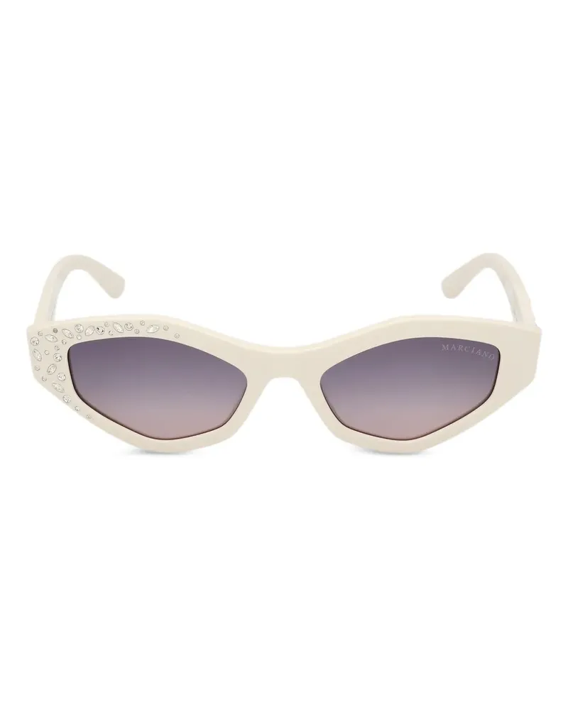 MARCIANO Los Angeles Sonnenbrille mit geometrischem Gestell - Weiß Weiß