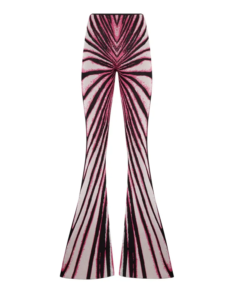 Roberto Cavalli Ausgestellte Ray of Paradise Hose - Schwarz Schwarz