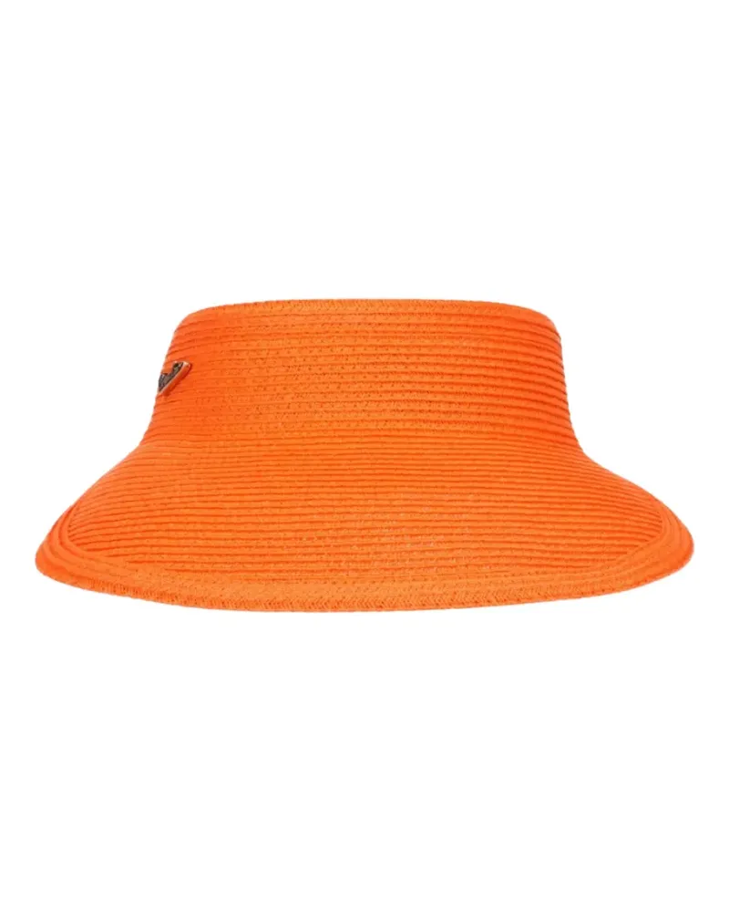 Borsalino logo-plaque woven visor - Orange Orange