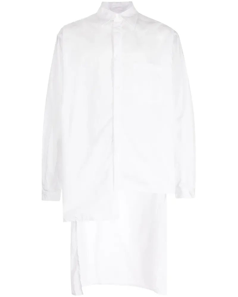 Yohji Yamamoto Asymmetrisches Hemd - Weiß Weiß