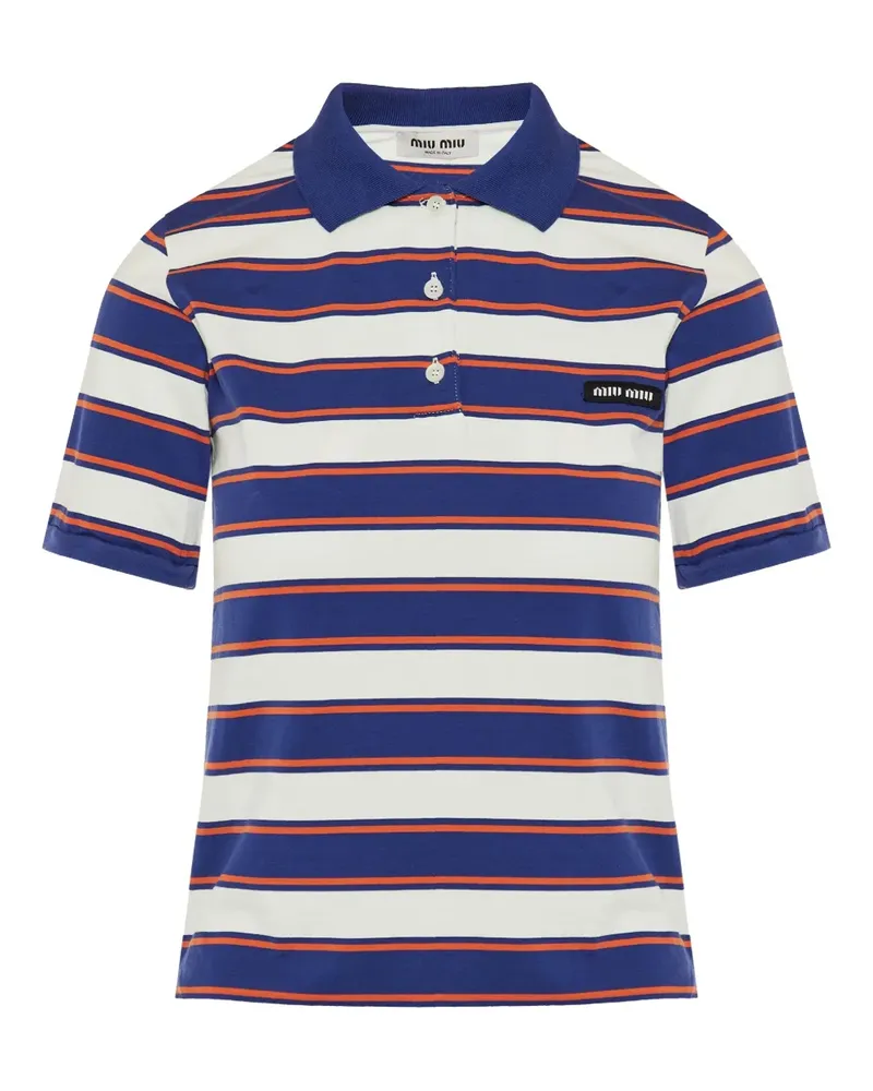 Miu Miu Gestreiftes Poloshirt - Blau Blau