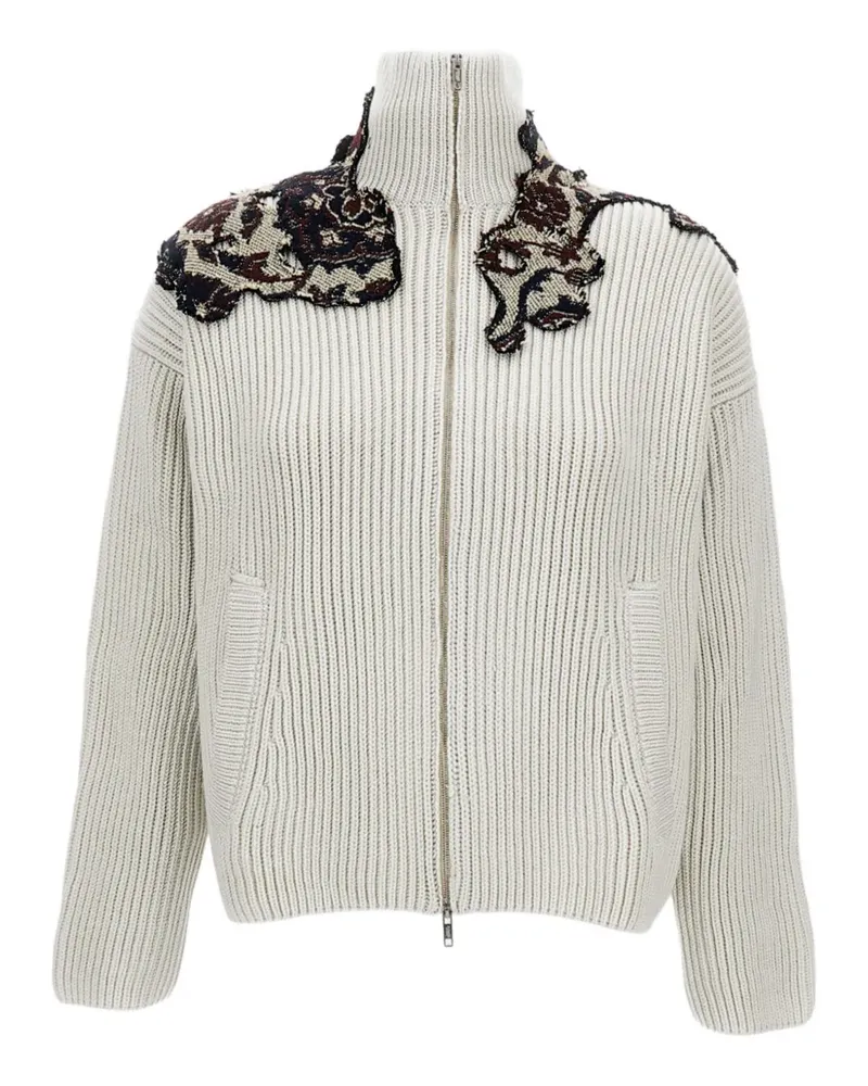 Durazzi Milano Reißverschluss-Cardigan mit Applikation - Nude Nude