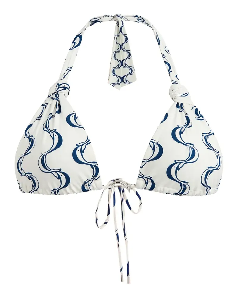 FARM Rio Longline dolphin-print bikini top - Weiß Weiß