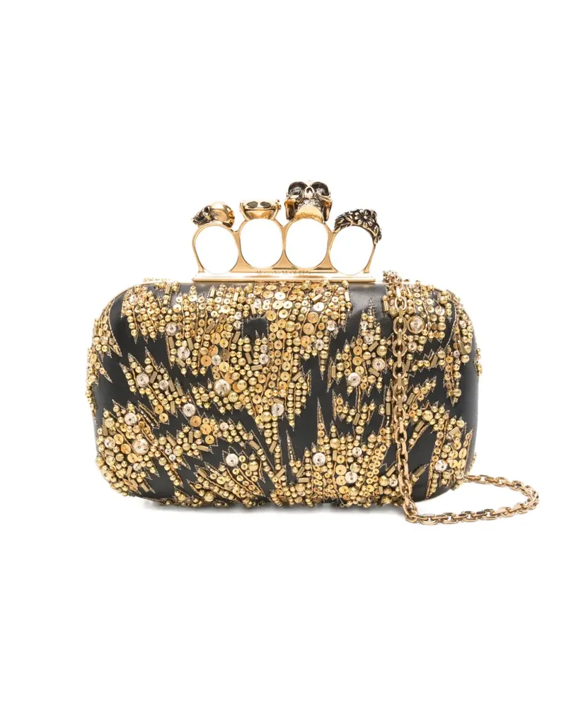 Alexander McQueen Verzierte Clutch mit Totenkopf - Schwarz Schwarz