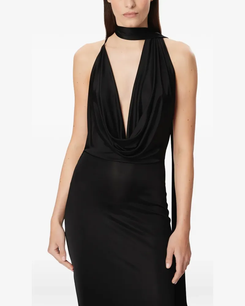 Amazuìn halterneck draped dress - Schwarz Schwarz