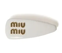 Haarspange aus Leder - Weiß