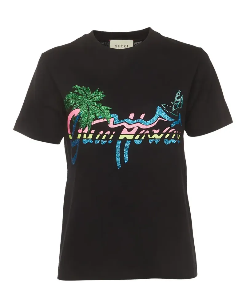 Gucci T-Shirt mit Print - Schwarz Schwarz