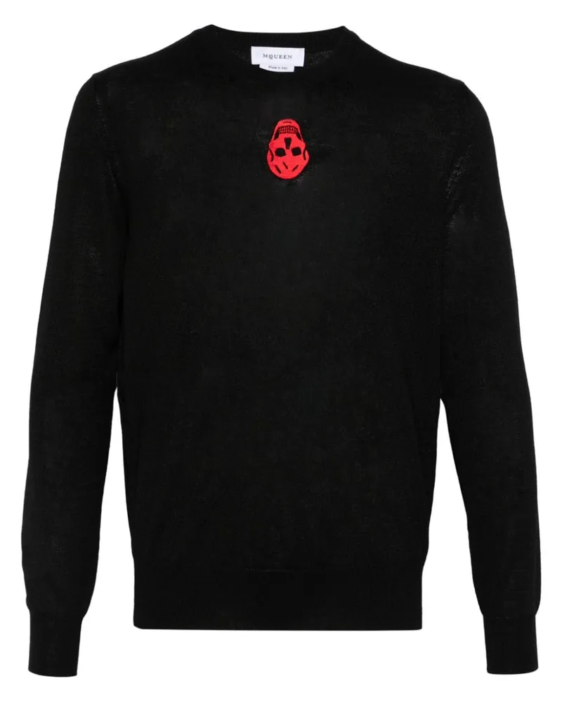 Alexander McQueen Pullover mit Totenkopf-Stickerei - Schwarz Schwarz