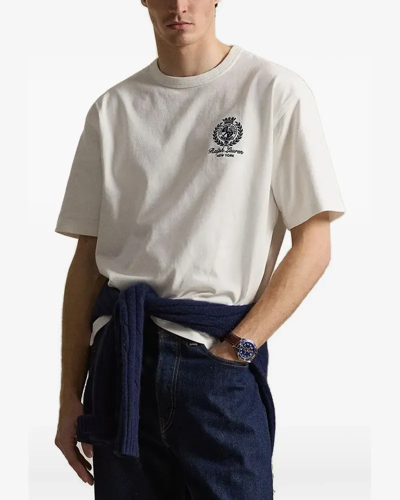 Ralph Lauren T-Shirt mit Wappen-Print - Weiß Weiß