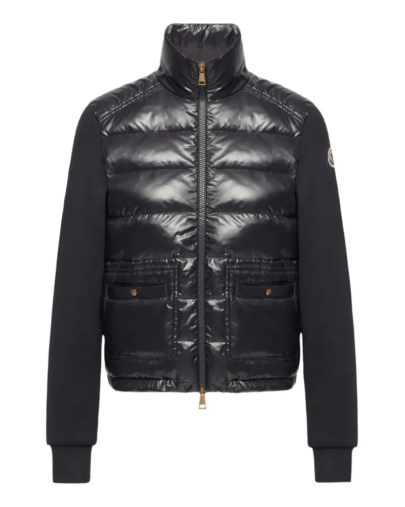 Moncler quilted-panel zip-up jacket - Schwarz Schwarz