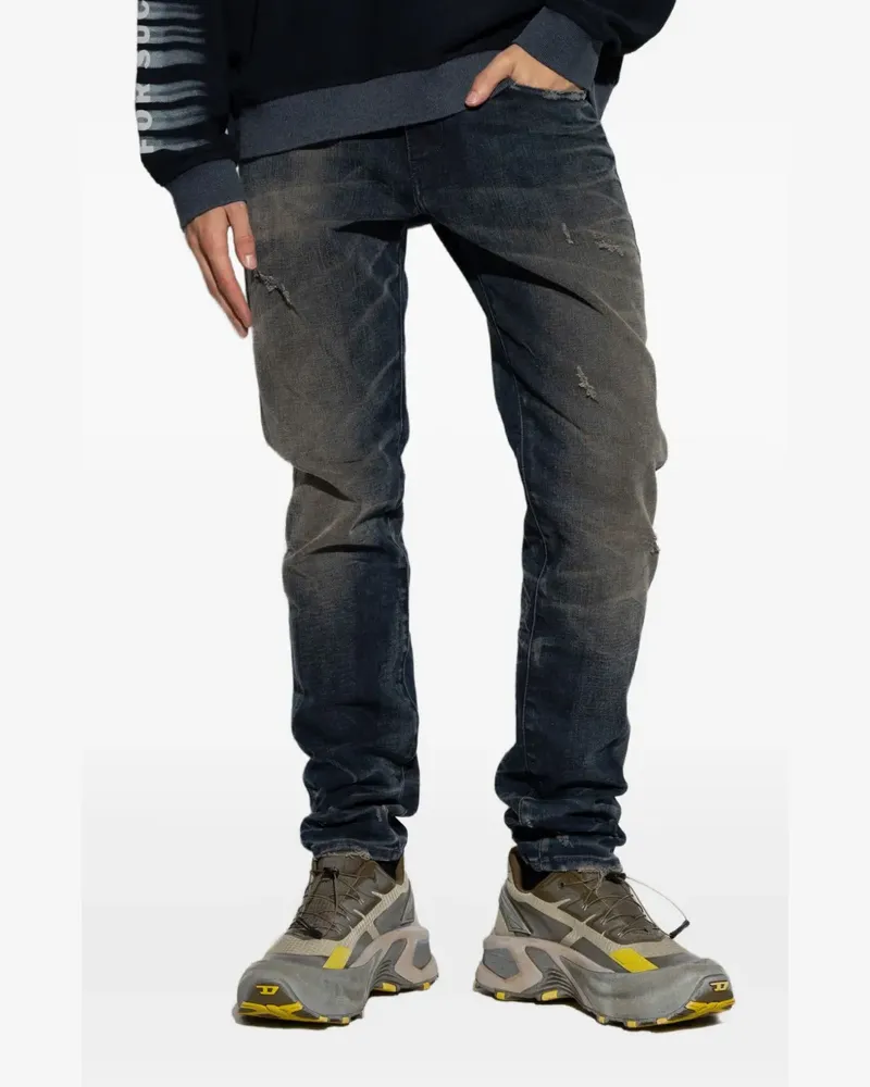 Diesel Ausgeblichene Distressed-Jeans - Blau Blau