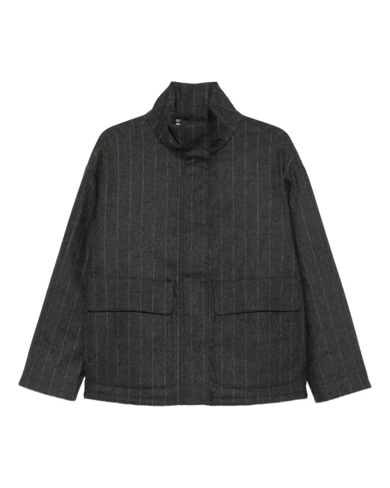 Herno Stehkragen-Jacke mit Nadelstreifen - Grau Grau
