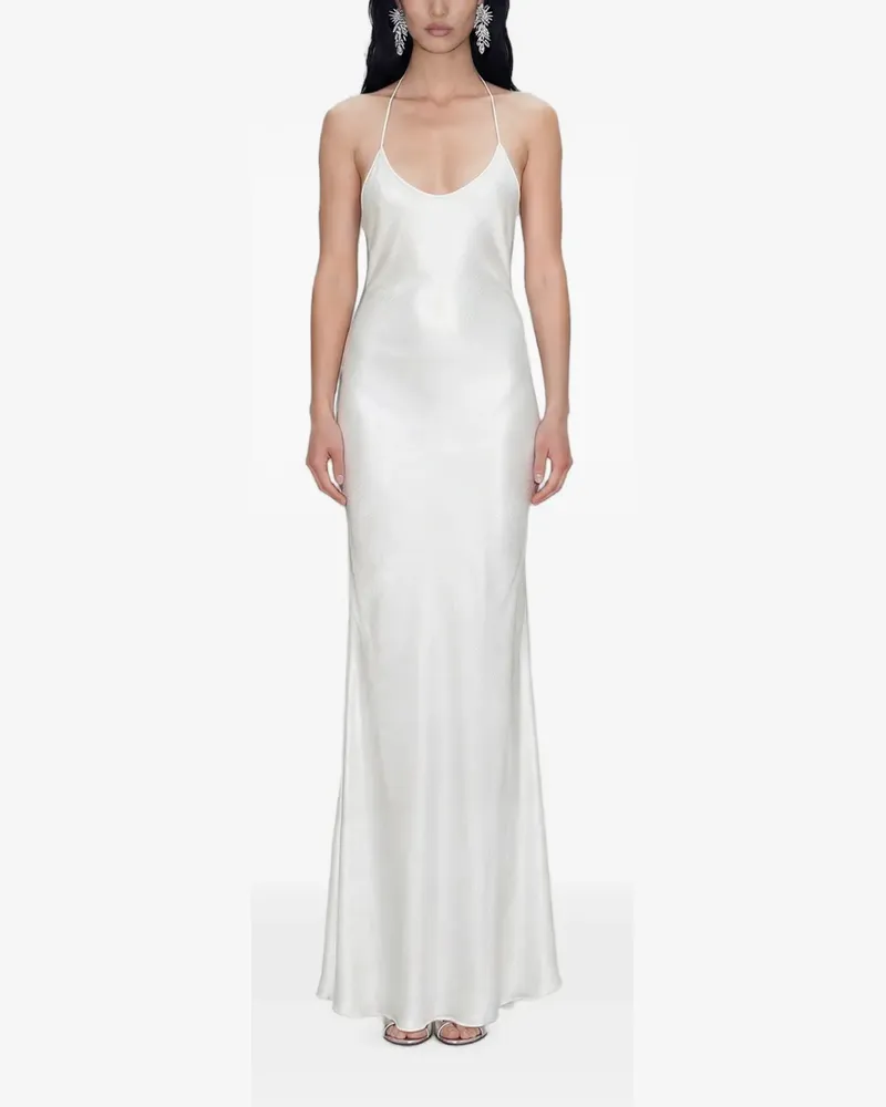 Atoir Eden bead-embellished satin maxi dress - Weiß Weiß