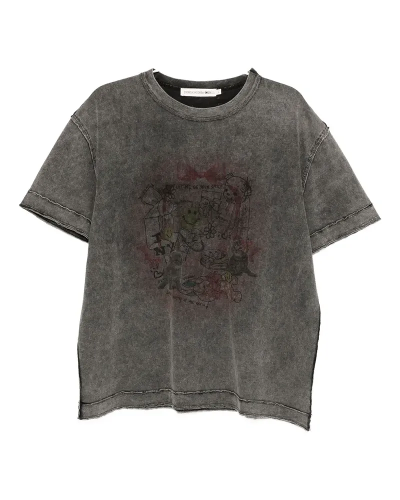 Joshua Sanders T-Shirt mit Katzen-Print - Grau Grau