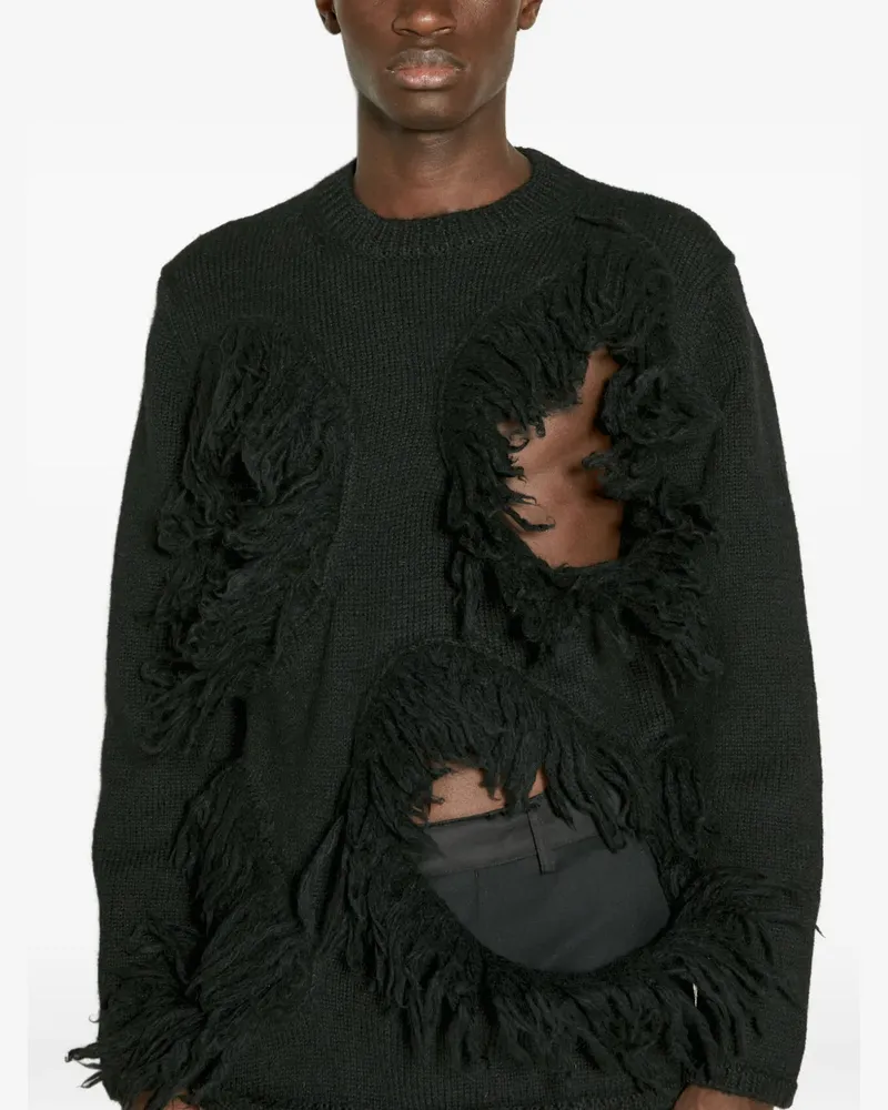 Comme des Garçons Pullover mit Fransen - Schwarz Schwarz