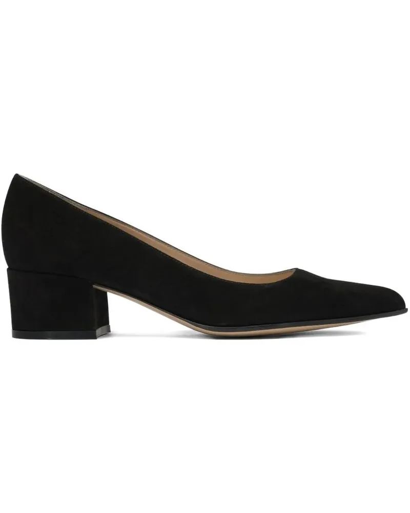 Gianvito Rossi Piper Wildleder-Pumps mit Blockabsatz 45mm - Blacks and greys Blacks