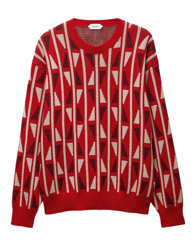 Versace Pullover aus Jacquard-Wolle und Kaschmir - Rot Rot