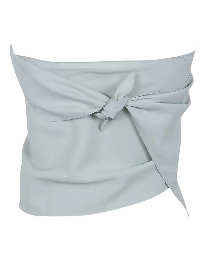 Alberta Ferretti knot-detail draped top - Blau Blau