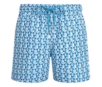 Badeshorts mit Schildkröten-Print - Blau