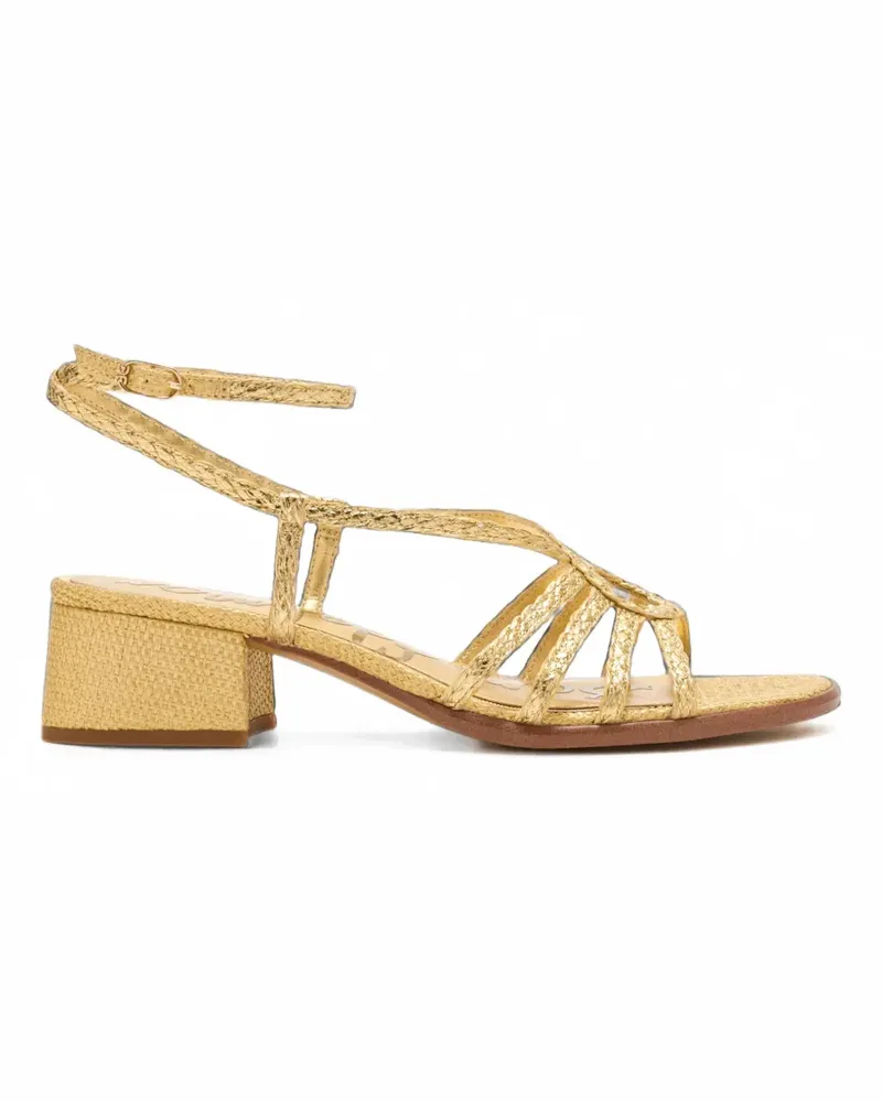 Sam Edelman Fletcher braided raffia heeled sandals - Gold Gold