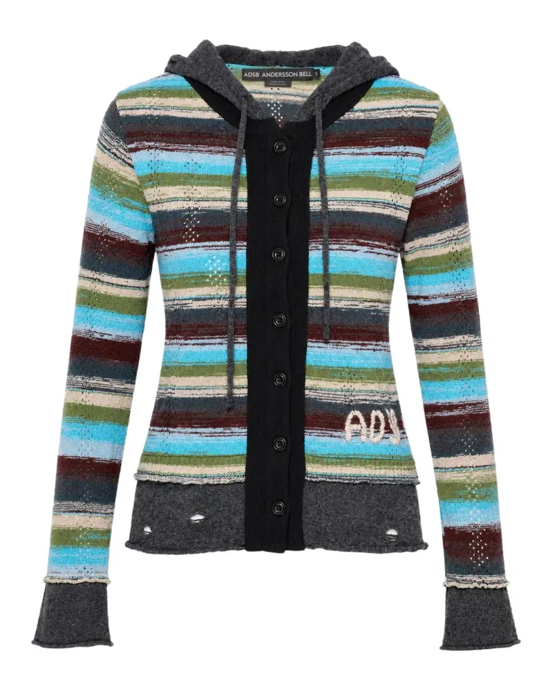 Andersson Bell Cardigan im Layering-Look mit mehreren Streifen - Blau Blau