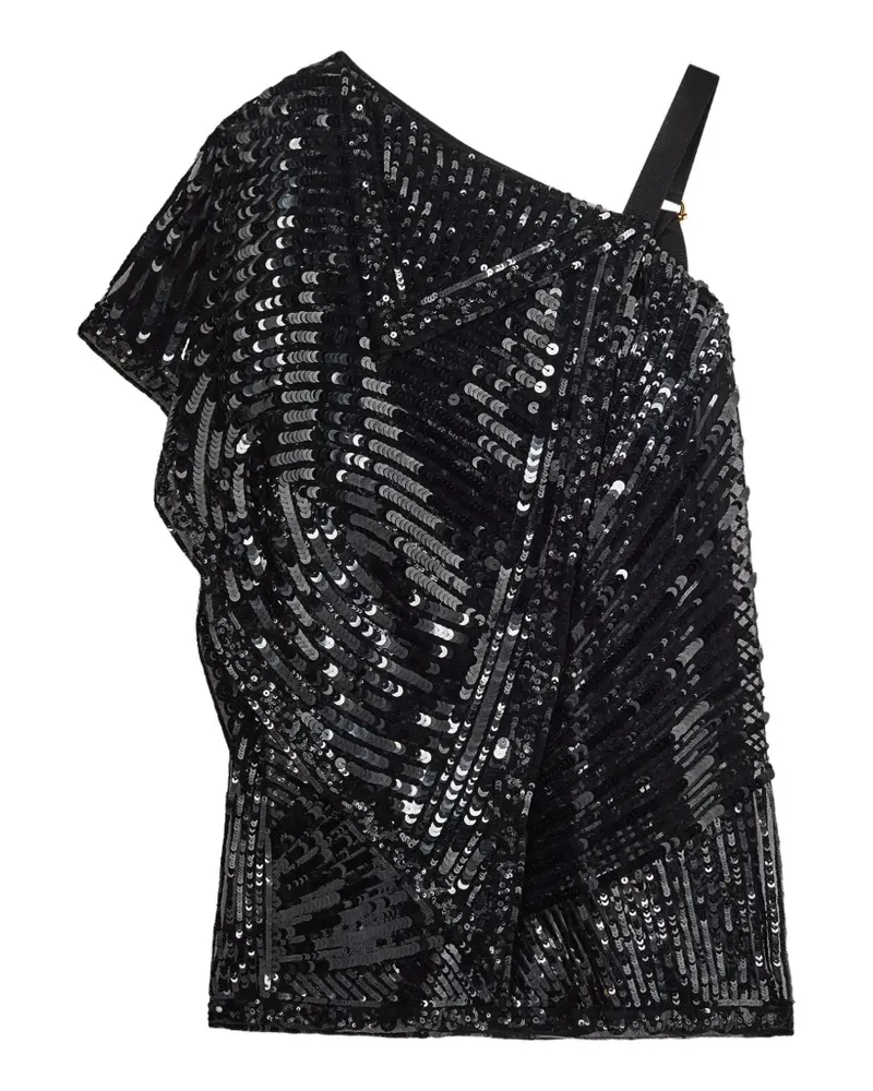 Emilio Pucci Asymmetrisches Foulard-Kleid - Schwarz Schwarz