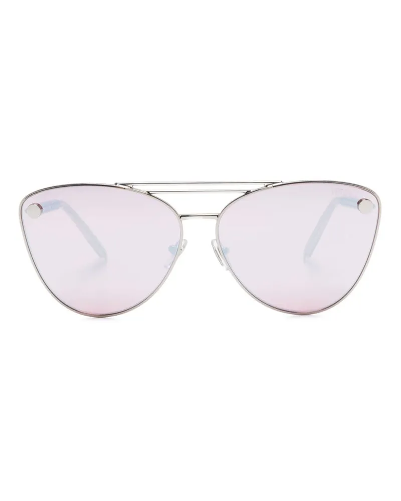 Versace Tubular-Greca Cat-Eye-Sonnenbrille - Silber Silber