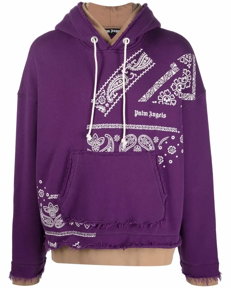 Palm Angels Hoodie mit Bandana-Print - Violett Violett