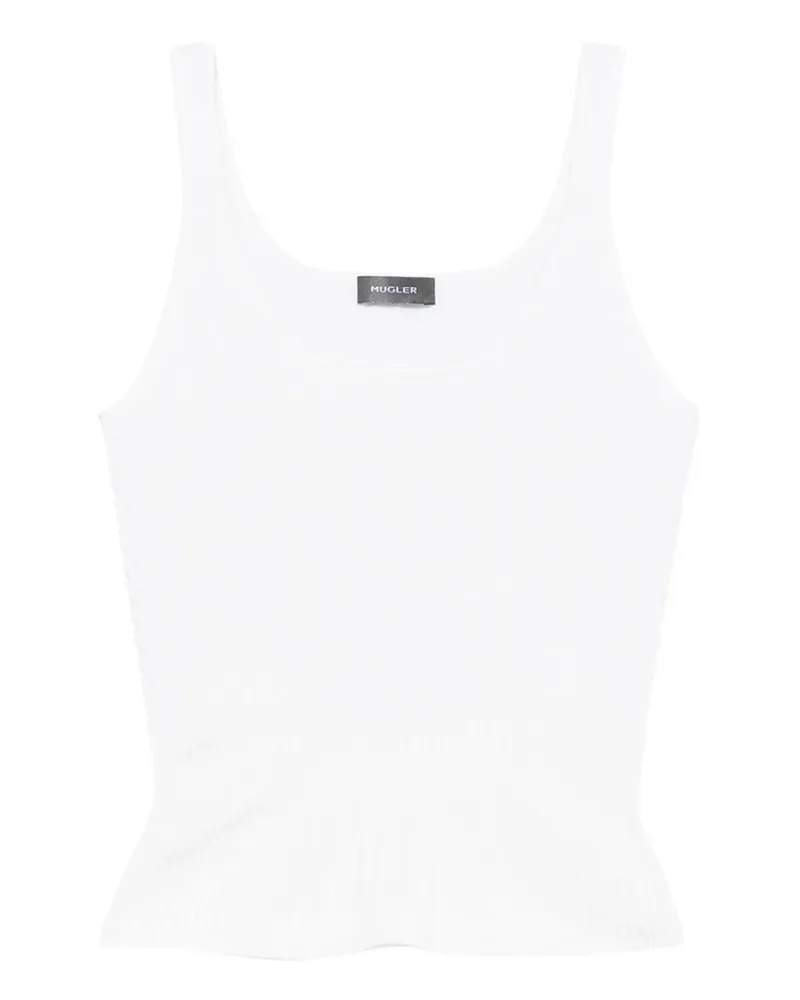 Thierry Mugler Geripptes Trägershirt - Weiß Weiß