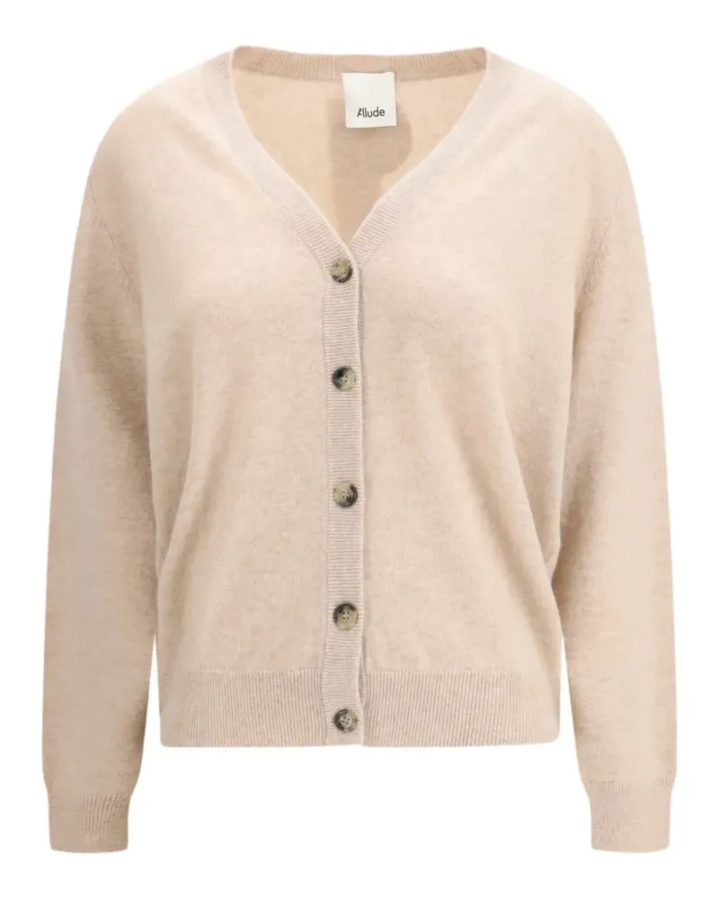 ALLUDE button V-neck cardigan - Nude Nude