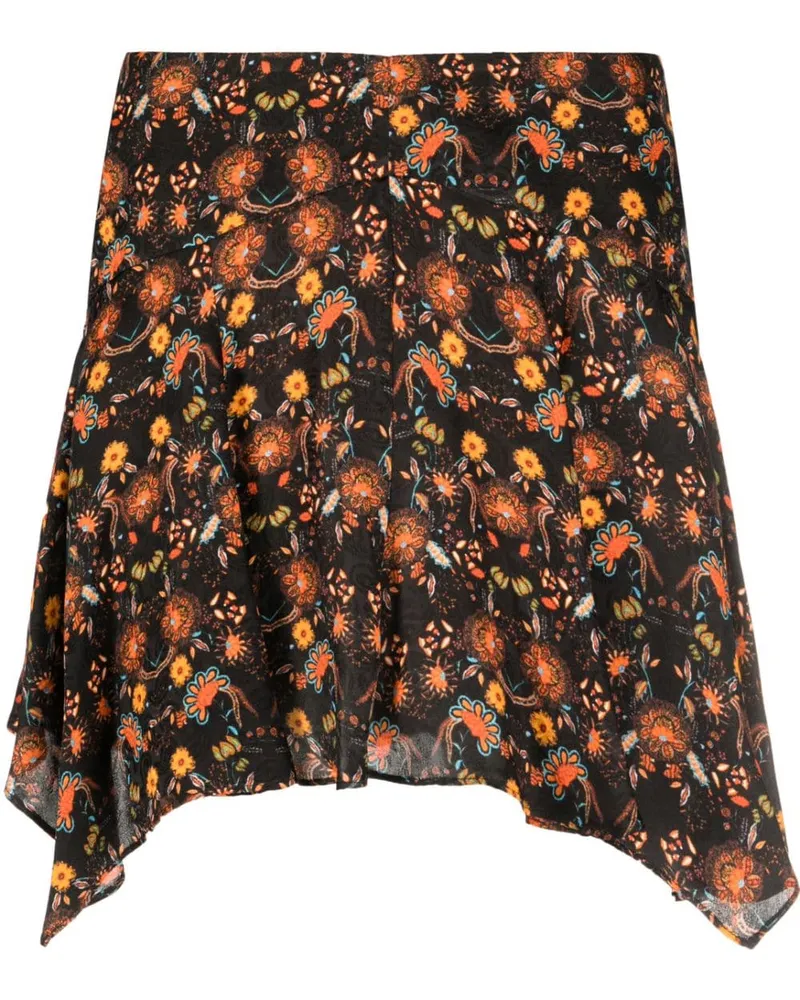Isabel Marant Perrine Rock mit Blumen-Print - Schwarz Schwarz