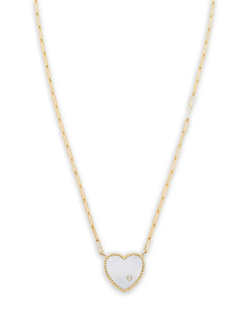 Yvonne Léon 18kt Gelbgoldhalskette mit Diamantherz Gold