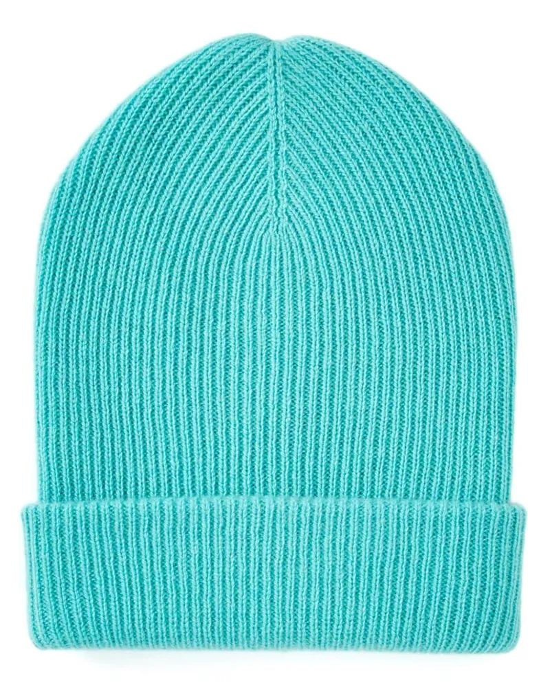 The Elder Statesman Gerippte Parker Beanie Blau