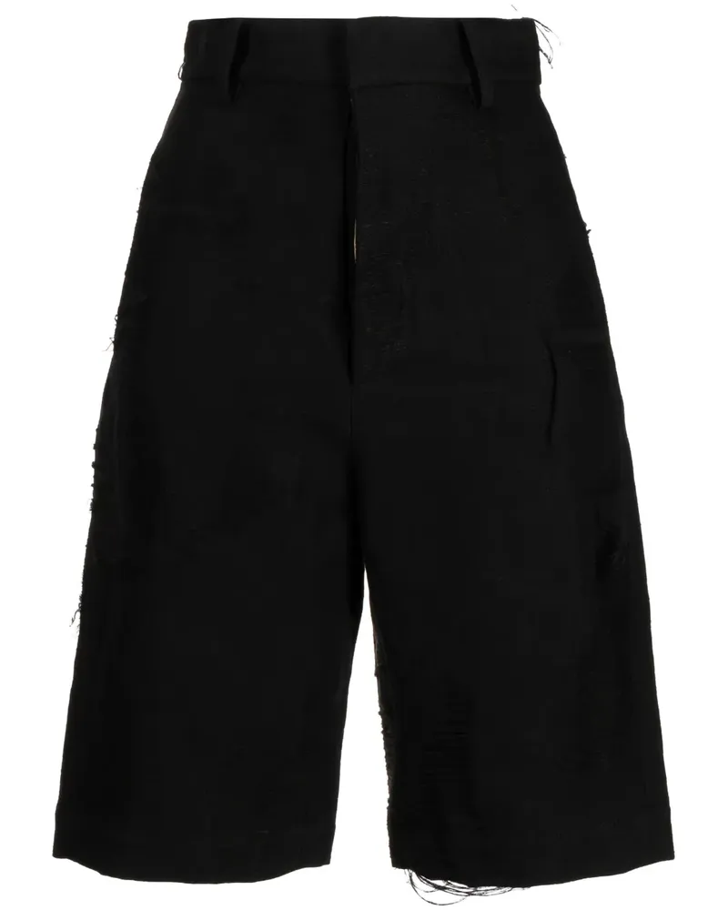 Uma Wang Distressed-Shorts - Schwarz Schwarz