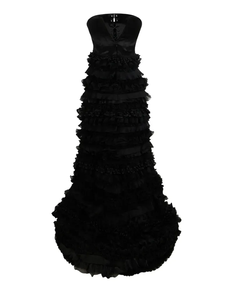 Moschino ruffled-detail maxi dress - Schwarz Schwarz