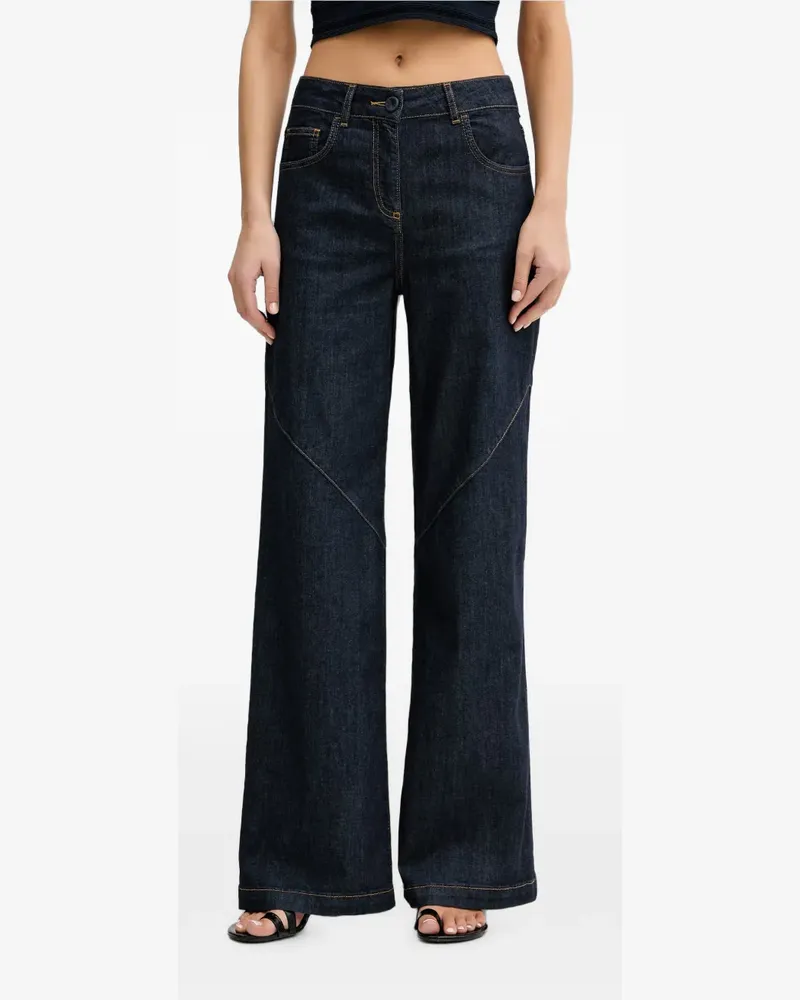 Blumarine seam-detail wide-leg jeans - Blau Blau