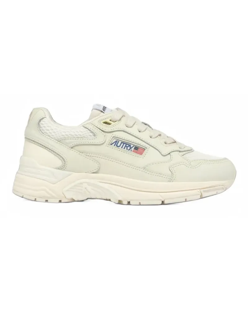 AUTRY Hyperway Sneakers aus weißem Nappaleder und Mesh - Nude Nude
