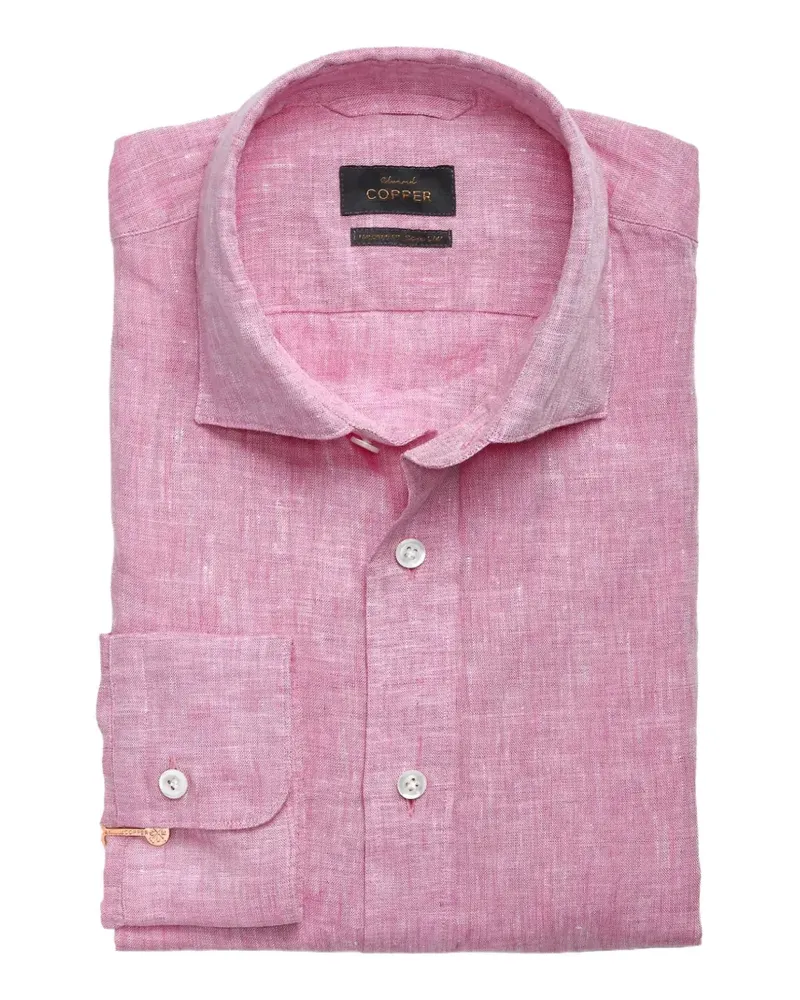 Edward Copper spread-collar linen shirt - Rosa Rosa