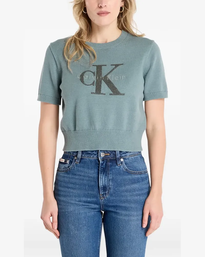 Calvin Klein graphic cotton sweater - Grün Grün