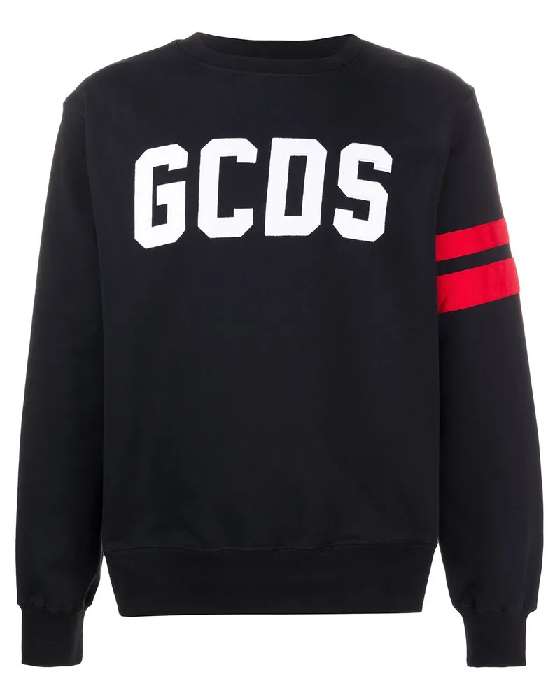 GCDS Sweatshirt mit Logo-Stickerei Schwarz
