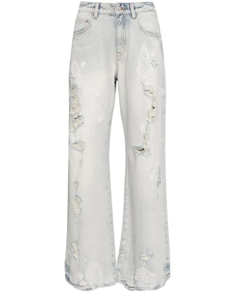 JNBY Weite Jeans im Distressed-Look - Blau Blau
