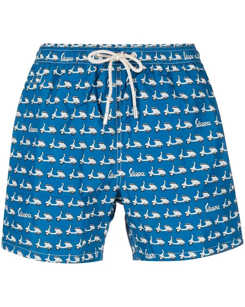 MC2 Saint Barth vespa-motif drawstring-waist swim shorts - Blau Blau