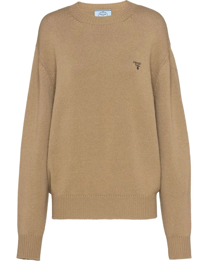 Prada Intarsien-Pullover aus Kaschmir - Nude Nude