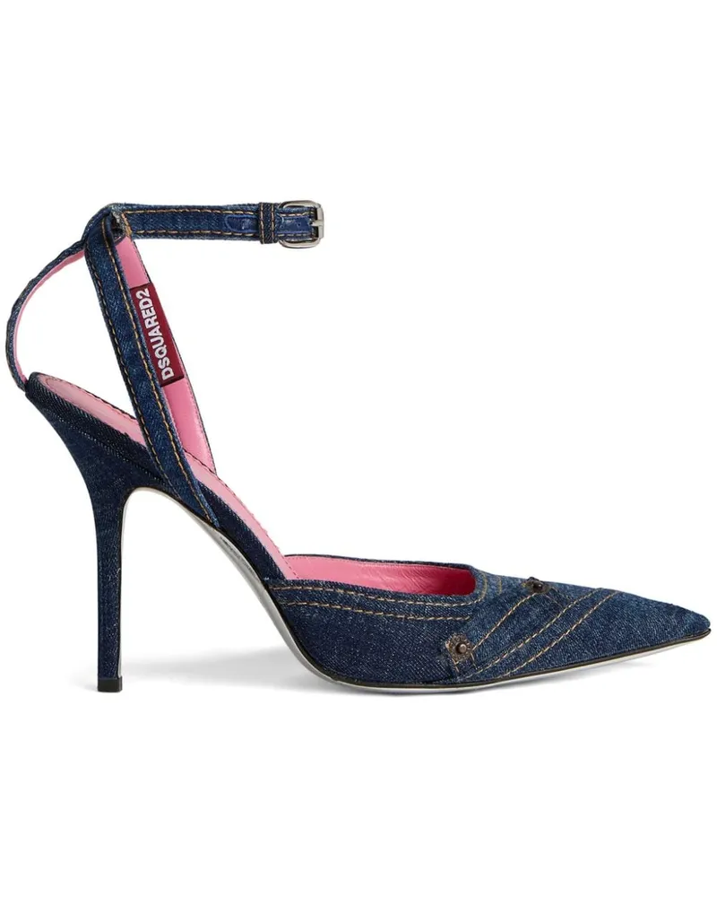 Dsquared2 Spitze Pumps im Jeans-Look 100mm - Blau Blau