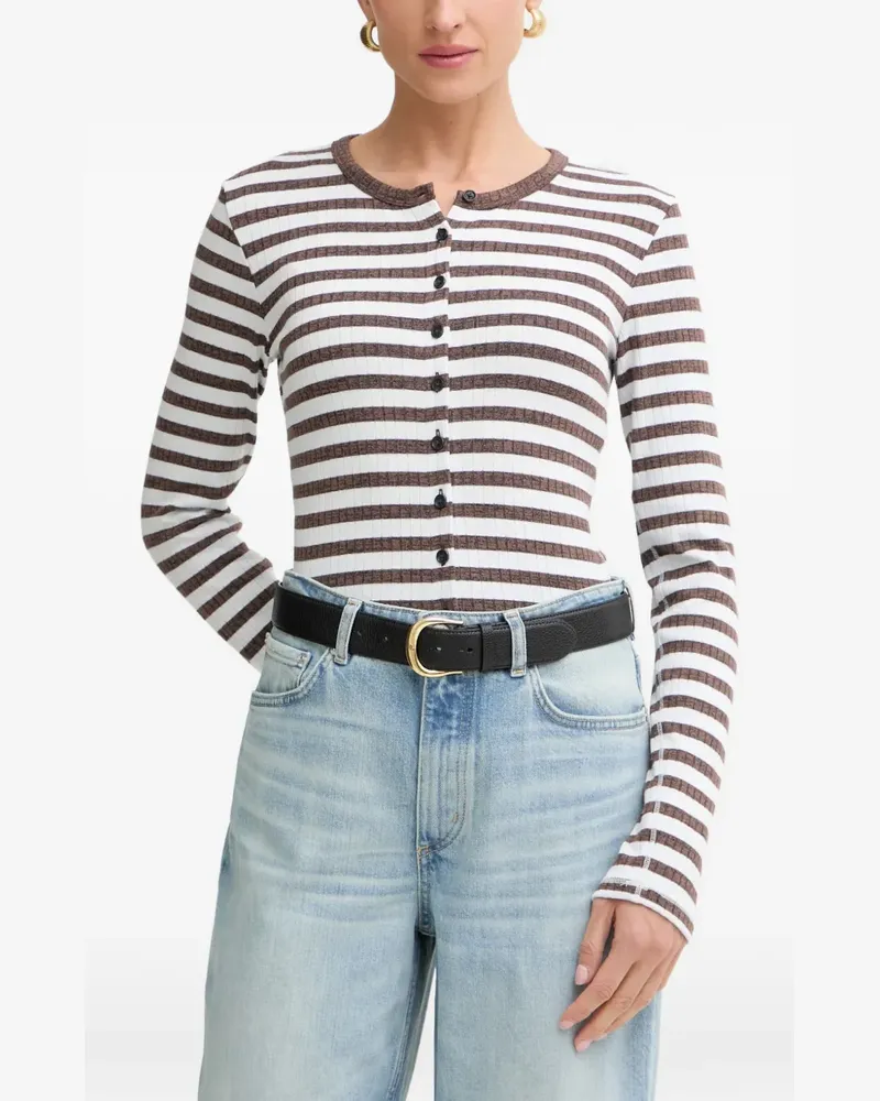 Rag & Bone striped ribbed-knit cardigan - Braun Braun