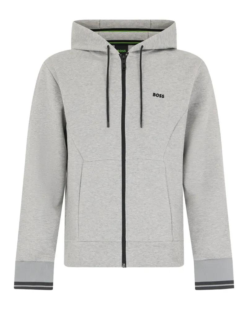 HUGO BOSS Kapuzenjacke aus Baumwollgemisch mit Streifen - Grau Grau