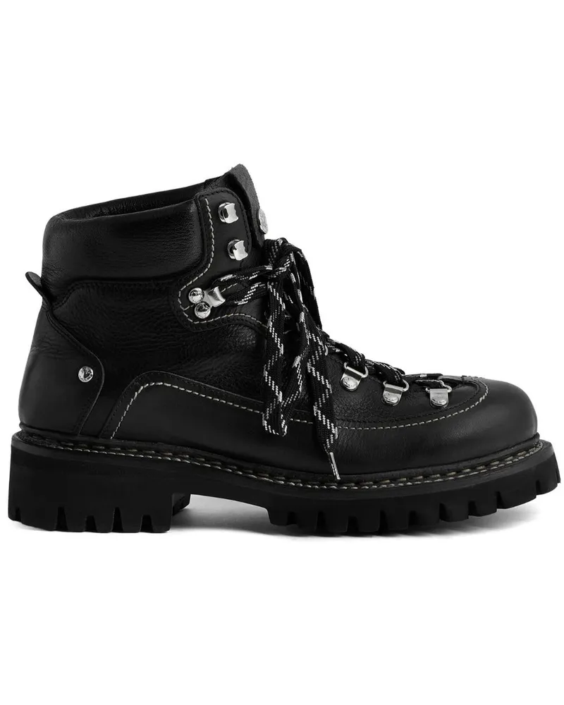 Dsquared2 Hiking-Boots aus Leder - Schwarz Schwarz